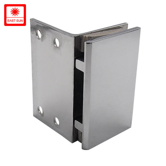 Настенное крепление на 90 градусов со смещенной задней панелью от стены до стеклянной петли душевой двери для стекла толщиной 1/2–3/8 дюйма,