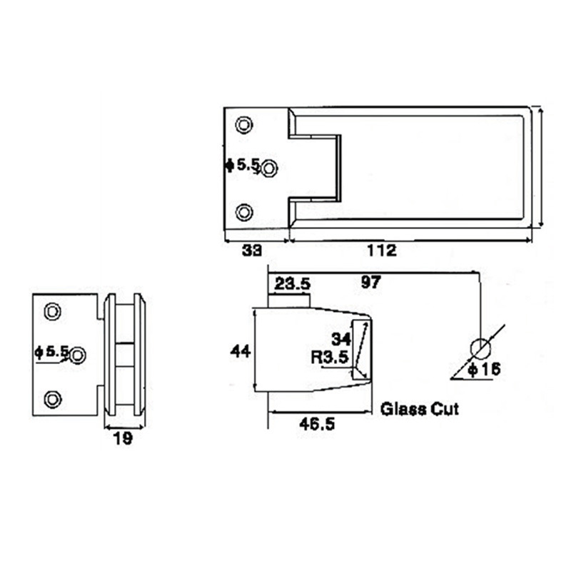 ASH-505-Регулируемые петли для душа