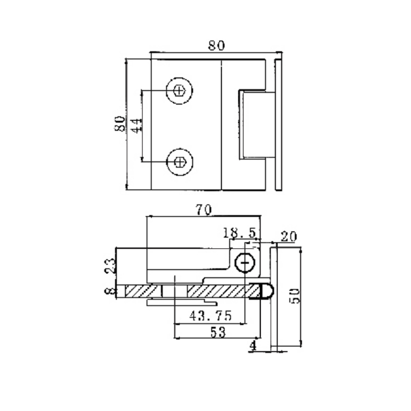 ESH-2002-Петли для душевых дверей