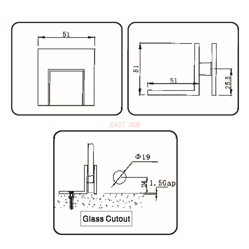 зажимы для матового никелевого стекла 