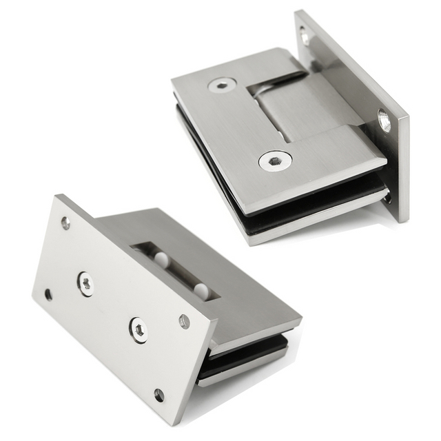 Отделка кистью Стена под углом 90 градусов к петле для стеклянной душевой двери для стекла толщиной 1/2–3/8 дюйма 