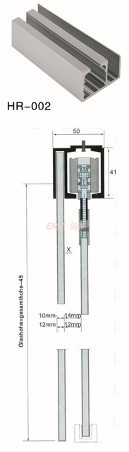 Раздвижные системы Офисная раздвижная дверь Алюминиевая направляющая HR-002