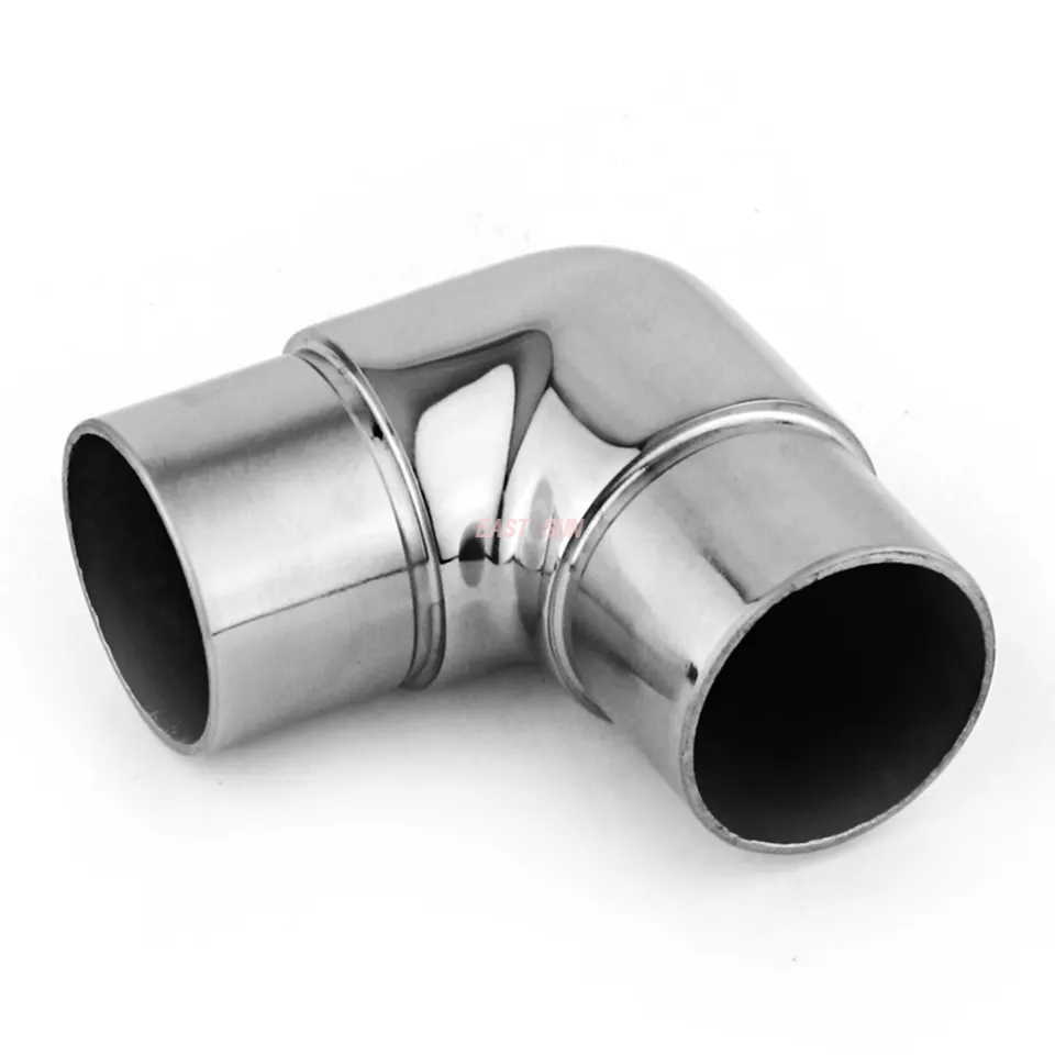 Колено балясин для перил, 2-ходовые фитинги для круглых трубок, соединитель для атласных перил из нержавеющей стали 304, 316