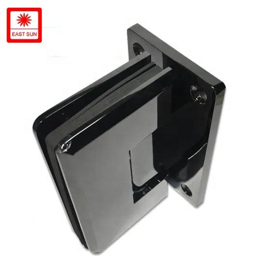 Настенное крепление на 90 градусов, полная задняя панель, безрамная петля для душевой двери, стеклянный кронштейн для стекла толщиной 1/2–3/8 дюйма