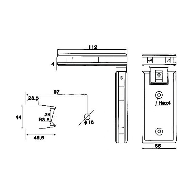 ASH-604-Регулируемые петли для душа