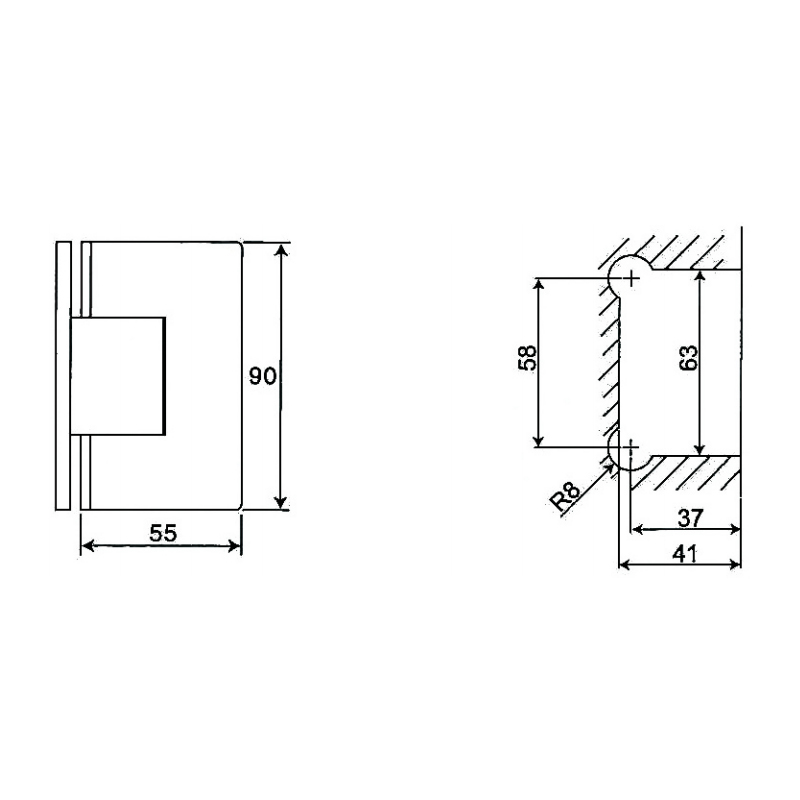 ESH-215-Петли для душевых дверей