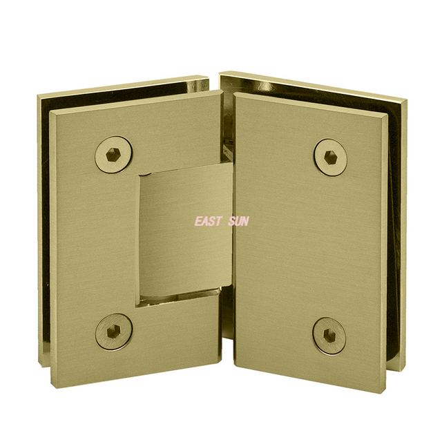 Петля для душевой двери из золотого стекла 135 градусов на стеклянную для стекла толщиной 1/2–3/8 дюйма,