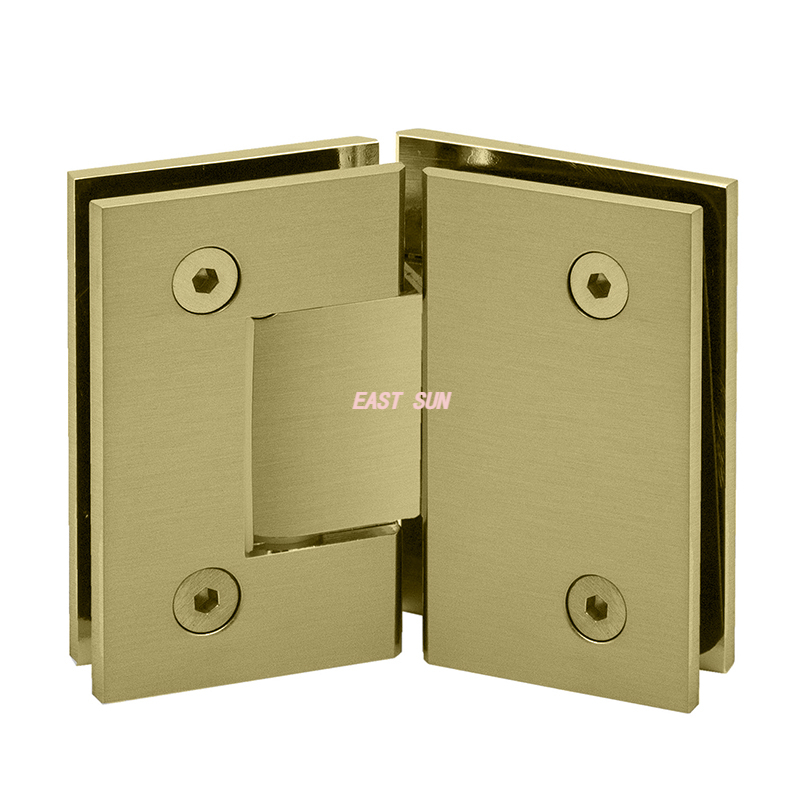 Петля для душевой двери из золотого стекла 135 градусов на стеклянную для стекла толщиной 1/2–3/8 дюйма,