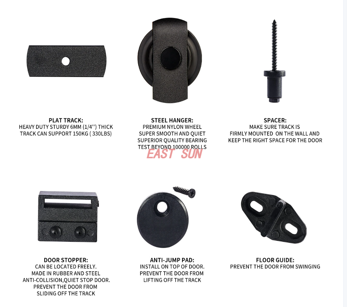 Классический комплект оборудования для раздвижных дверей сарая американского типа из углеродистой стали
